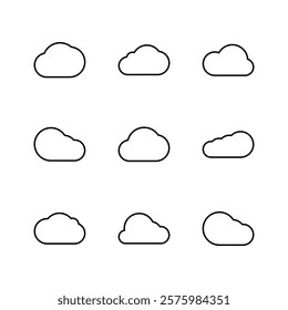 Cloud icon set. cloud vector icon