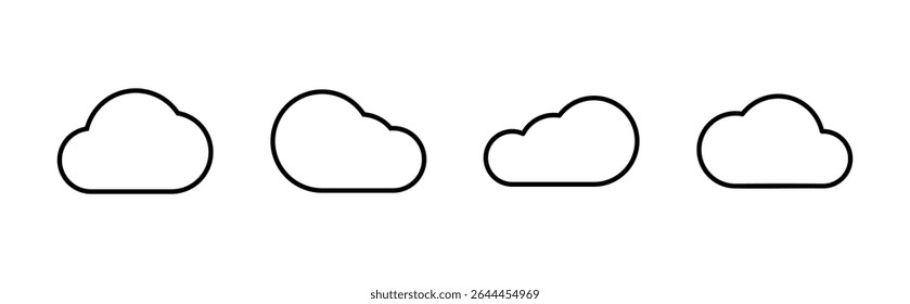 Cloud icon set. cloud vector icon