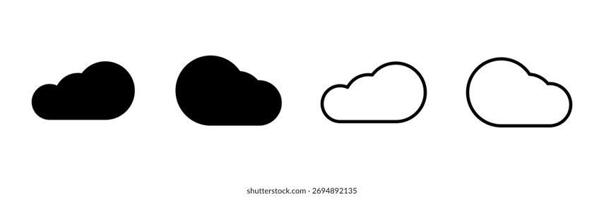 Cloud icon set. cloud vector icon