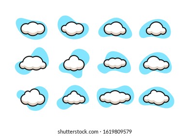Cloud icon set vector design
