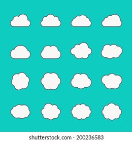 Cloud icon set , vector illustration flat design