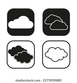 Cloud icon set. Vector illustration. EPS 10.
