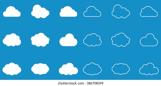 Cloud icon set . Vector illustration
