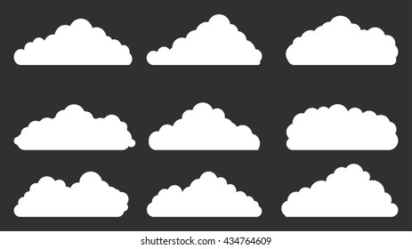 Cloud Icon Set. Vector Illustration.