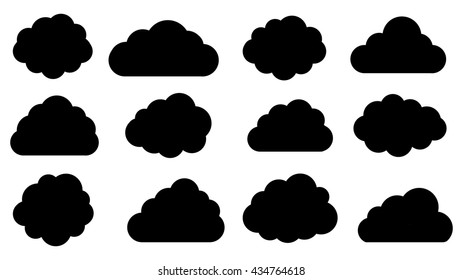 Cloud Icon Set. Vector Illustration.