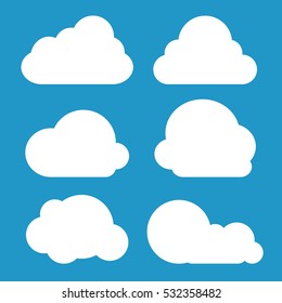 Cloud icon set, vector illustration.
