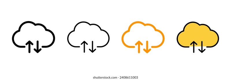 Cloud icon set vector. cloud sign and symbol