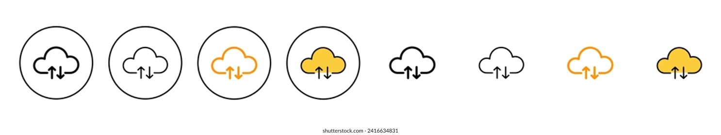 Cloud icon set vector. cloud sign and symbol