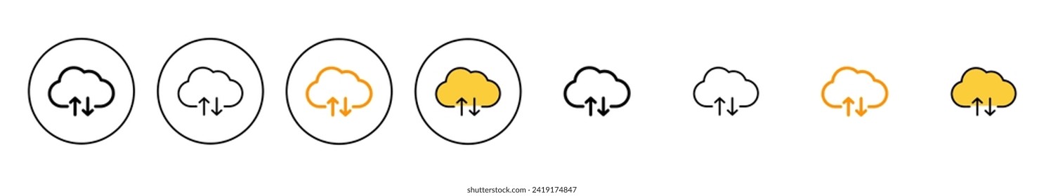 Cloud icon set vector. cloud sign and symbol