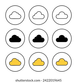Cloud icon set vector. cloud sign and symbol
