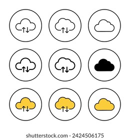 Cloud icon set vector. cloud sign and symbol