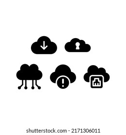 Cloud Icon Set Vector Symbol Design Illustration