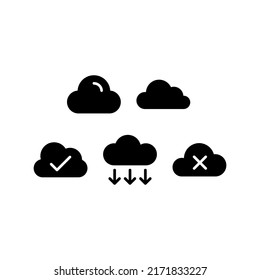 Cloud Icon Set Vector Symbol Design Illustration
