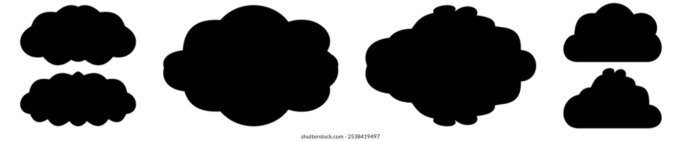 Conjunto de ícones na nuvem. símbolo vetorial. ilustração vetorial.