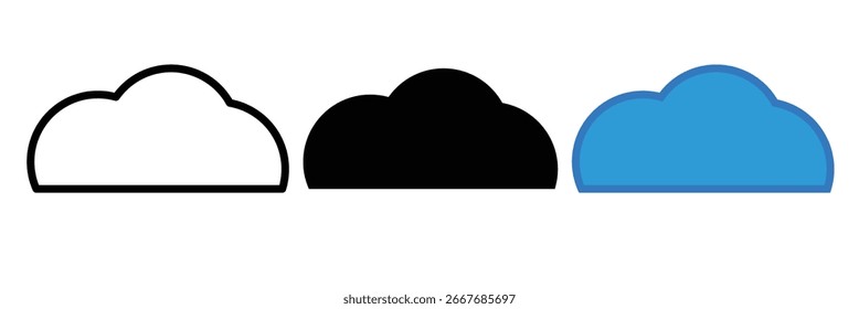 Conjunto de ícones de nuvem, símbolos de nuvem vetoriais para web, móvel. Ilustração vetorial EPS10