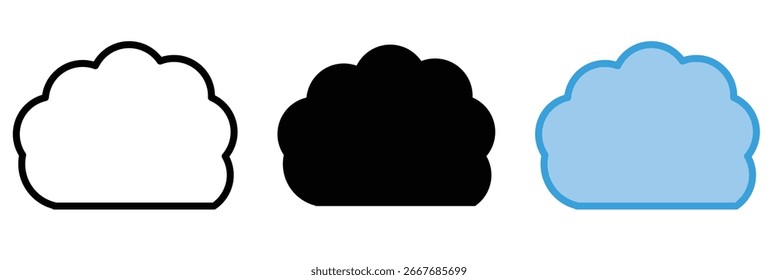 Cloud icon set, vector Cloud symbols for web, mobile. Vector illustration EPS10