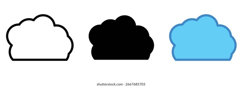 Cloud icon set, vector Cloud symbols for web, mobile. Vector illustration EPS10