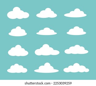 Cloud icon, a set of cloud vectors. Cloud and sky concept.