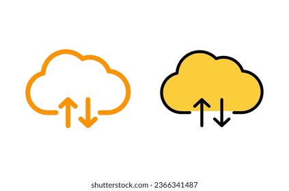 Cloud icon set for web and mobile app. cloud sign and symbol