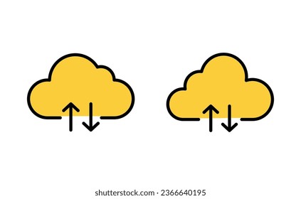 Cloud icon set for web and mobile app. cloud sign and symbol