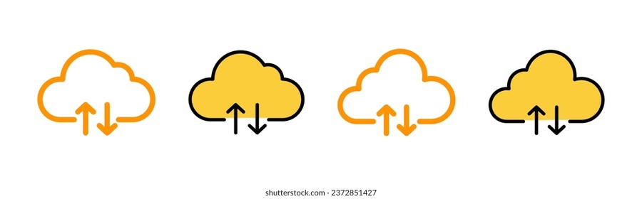 Cloud icon set for web and mobile app. cloud sign and symbol