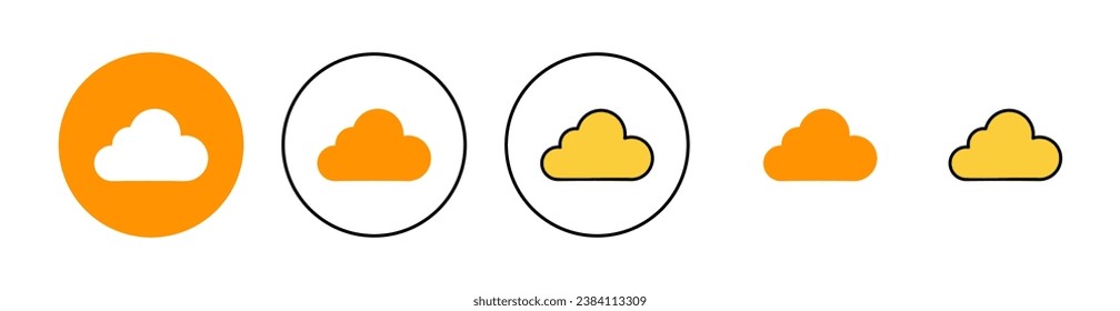 Cloud icon set for web and mobile app. cloud sign and symbol