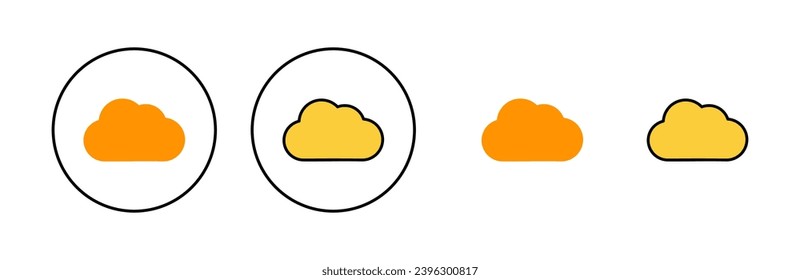Cloud icon set for web and mobile app. cloud sign and symbol