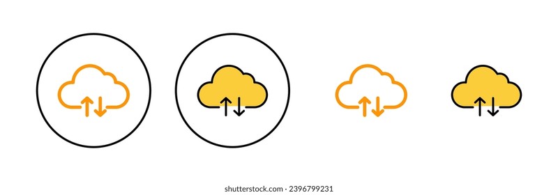 Cloud icon set for web and mobile app. cloud sign and symbol