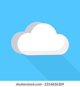 Cloud icon and shadow. Weather. Vector.