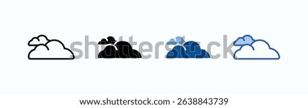 Cloud icon sheet multiple style collection isolated vector