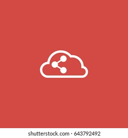 cloud icon. sign design. red background