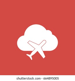 cloud icon. sign design. red background