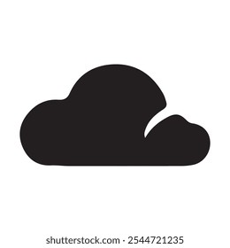 cloud icon silhouatte vector style illustration with white background 
