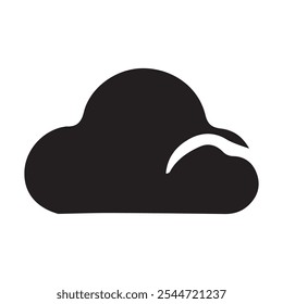 cloud icon silhouatte vector style illustration with white background 