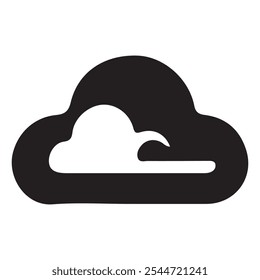 cloud icon silhouatte vector style illustration with white background 
