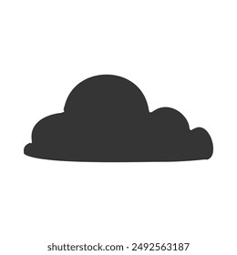 Cloud Icon Silhouette Illustration. Server Vector Graphic Pictogram Symbol Clip Art. Doodle Sketch Black Sign.