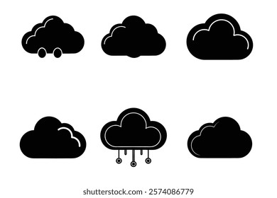 Cloud Icon Silhouette Template Design