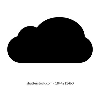 Silueta de icono de nube. Ilustración vectorial aislada en fondo blanco.