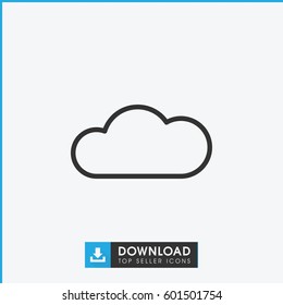 cloud icon. simple outline cloud vector icon. on white background.