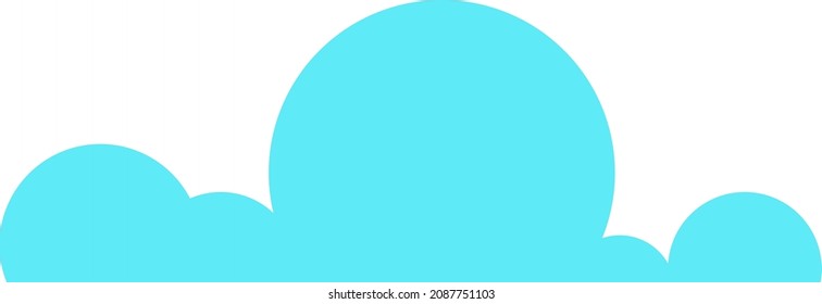 Cloud icon. Simple round shape. Blue curved sky element