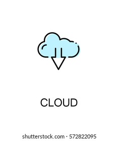 Cloud icon. Single high quality outline symbol for web design or mobile app. Thin line sign for design logo. Black outline pictogram on white background