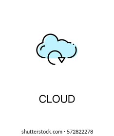 Cloud icon. Single high quality outline symbol for web design or mobile app. Thin line sign for design logo. Black outline pictogram on white background