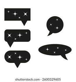 Cloud icon. Speech bubble symbol. Starry message illustration. Vector chat sign.