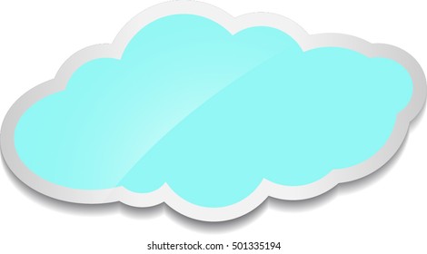 Cloud icon, sticker on white background.