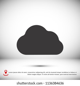 cloud icon, stock vector illustration flat design style