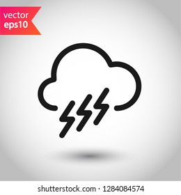 Cloud icon. Storm sign. Lightning cloud vector icon. Weather symbol