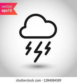 Cloud icon. Storm sign. Lightning cloud vector icon. Weather symbol