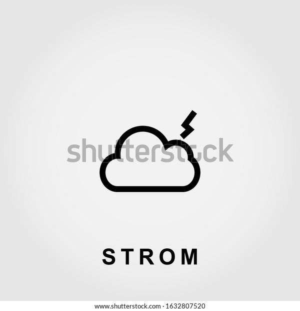 Cloud Icon Strom Sign Design Flat Stock Vector Royalty Free