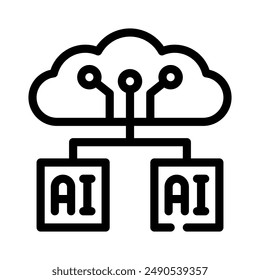 cloud icon with style outline