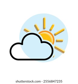 cloud icon. sunny, cloudy weather and meteorology. vector cloud symbol for web, mobile. colored flat design style. vector design template